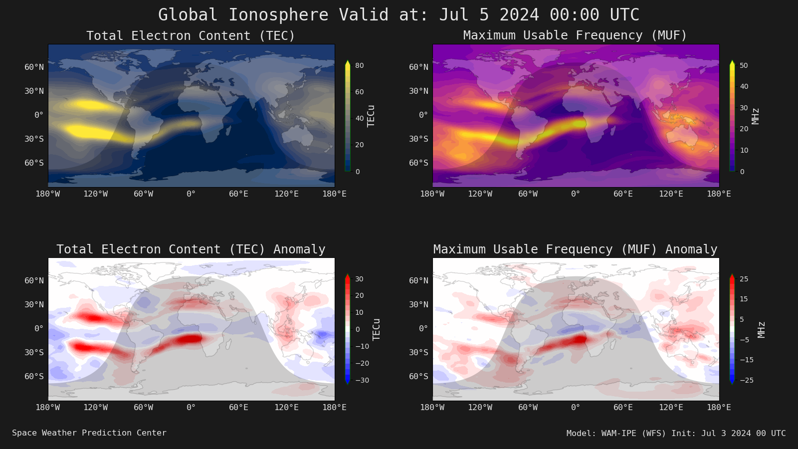 WAM-IPE Prev Ionosphere Forecast